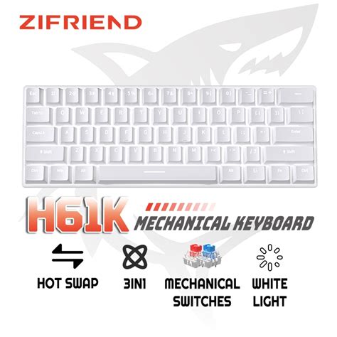 Jual ZIFRIEND H61K PRO 3in1 Mechanical Keyboard Wireless Gaming