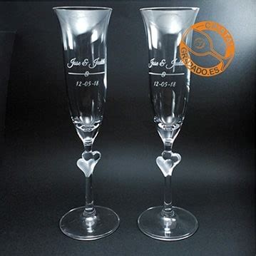 Copas De Champ N Coraz N Para Brindis De Boda Personalizadas