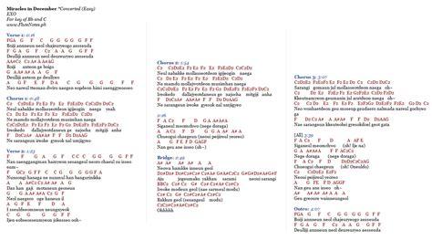 Miracles in December - EXO Lyrics and Notes for Lyre, Violin, Recorder, Kalimba, Flute, etc.