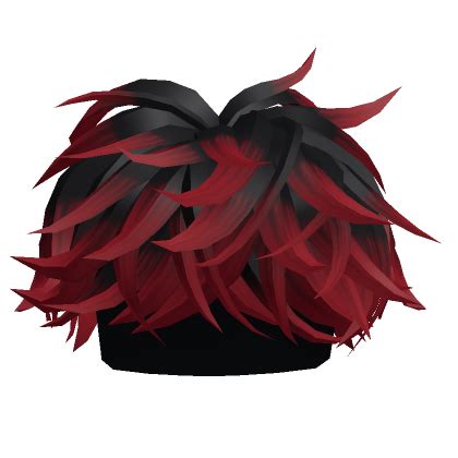 Black To Red Fluffy Middle Swept Hair Roblox