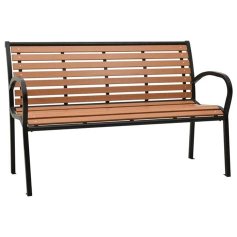 Banc De Jardin 125 Cm Acier Et WPC Noir Et Marron Cdiscount Jardin