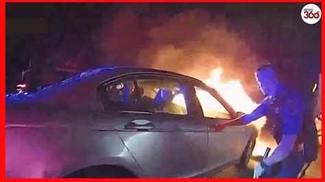 Dramatic Rescue From Burning Car Caught On Nj Police Body Camera Youtube