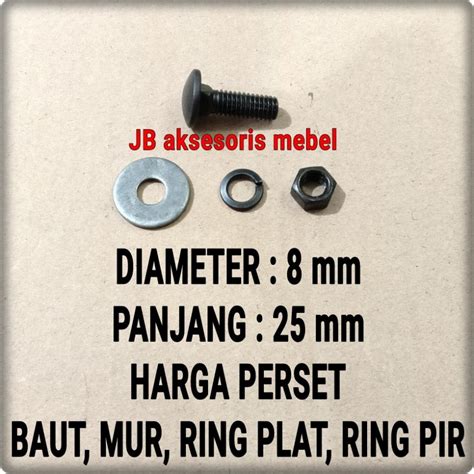 Jual BAUT MUR BEMPER CB 8x25 Mm BAUT BUMPER PAYUNG PAGAR 1 2 5 Cm