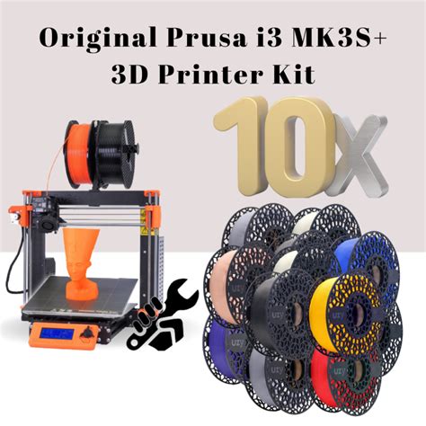 Original Prusa I3 MK3S 3D Printer Kit Uzy Filament Bundle Original