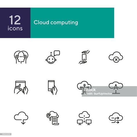 Cloud Computing Line Icon Set Stock Illustration Download Image Now