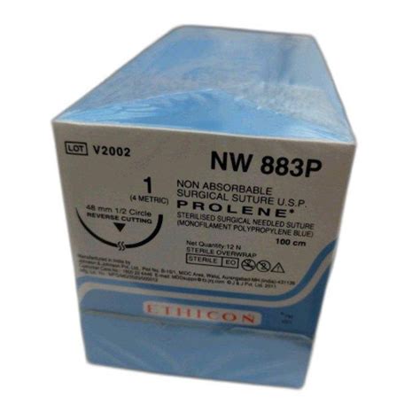 Nylon 6 Ethicon NW 883P Prolens Non Absorbable Surgical Suture 100 Cm