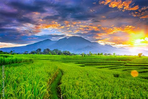 Beauty On Morning Light With Amazing Sky And Color In Indonesia Nature