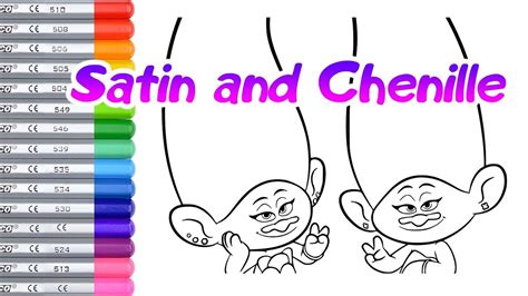 Coloring Pages Trolls Satin And Chenille Youtube Kids Videos Youtube