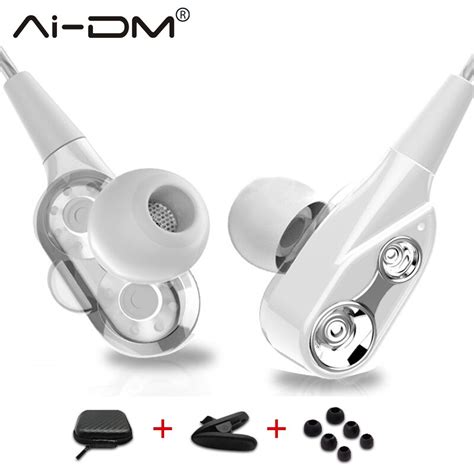 Aidm Double Dynamique Pilotes Couteurs Casque Avec Mic Basse St R O