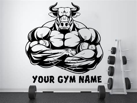 Gym Wall Decal Custom Fitness Decor Workout Art Vinyl Gorilla Gym Quote