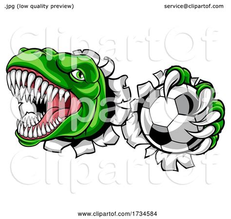 Dinosaur Soccer Football Player Sports Mascot by AtStockIllustration ...