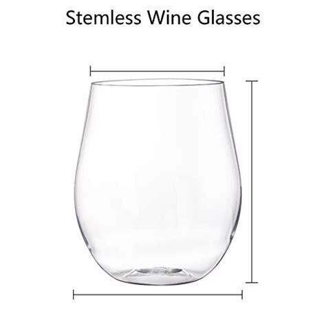 12 Pack Unbreakable Plastic Wine Glasses Stemless 20 Oz Heavy Duty