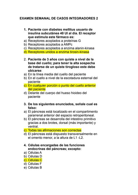 Solution Examen Semanal De Casos Integradores Docx Studypool