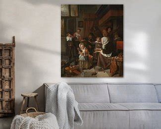 Het Sint Nicolaasfeest Jan Havicksz Steen Op Canvas Behang Poster