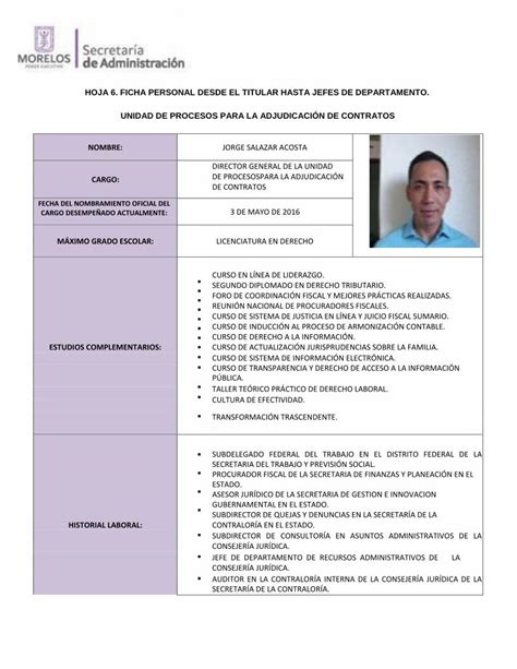 PDF HOJA 6 FICHA PERSONAL DESDE EL TITULAR HASTA JEFES DE