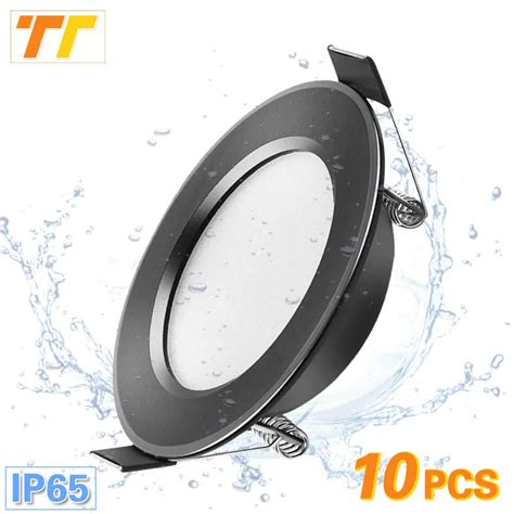 Pcs Led Downlight Waterproof Black Color W W W W W Spot Light