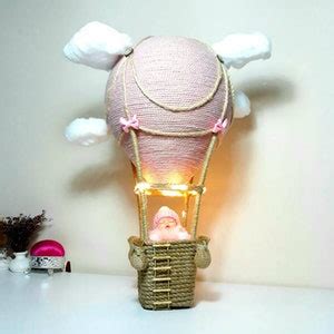 Hot Air Balloon Nursery Lamps Mobile Powder Pink Hanging And Standing Baby Mobile Home Decor