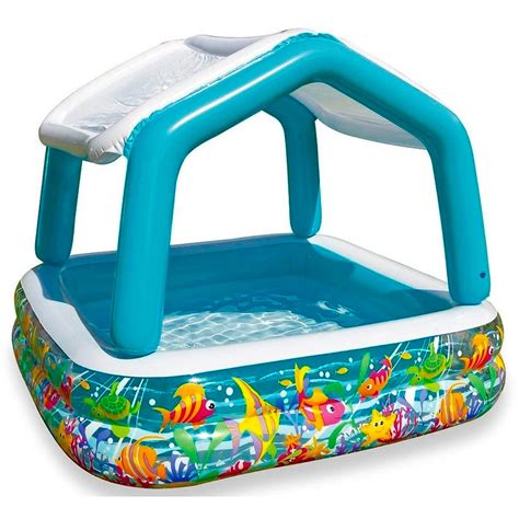 Piscina Infl Vel Infantil Beb C Cobertura Solar Remov Vel R