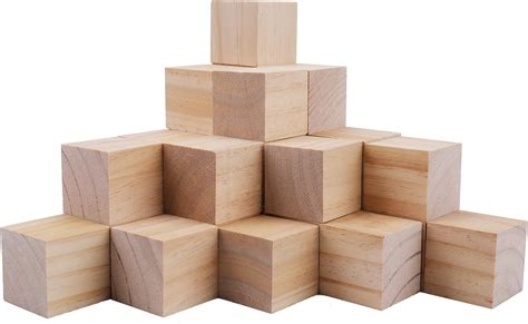 Amazon Supla 20pcs 2 Inch Wooden Cubes Unfinished Wood Blocks For