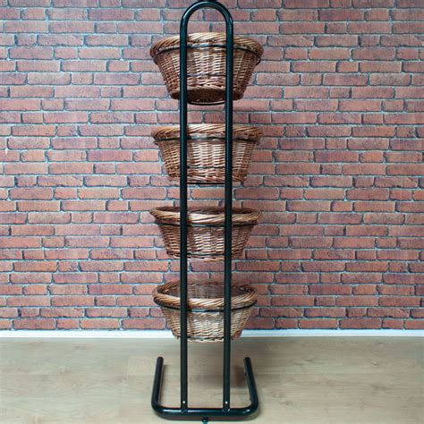 Basket Stand 4 Tier Wicker Basket Display For Bread Crisps Snacks DA1