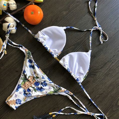 Para Praia Vendaje Micro Bikini Mini Halter Baño Traje De Baño