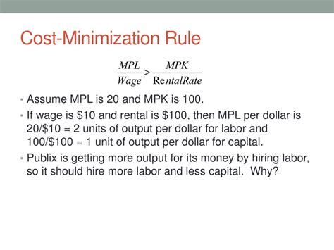 PPT Production And Costs Cost Minimizing Input Combination