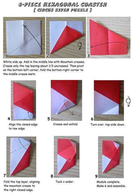 Francis Ow S Origami Diagrams 6 Piece Hexagonal Coaster