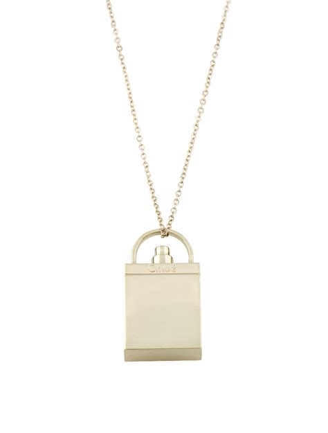 chloe perfume bottle pendant necklace metallic pendant necklace