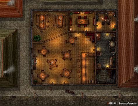 OC Art 26x20 City Tavern Battle Map Battlemaps Tavern