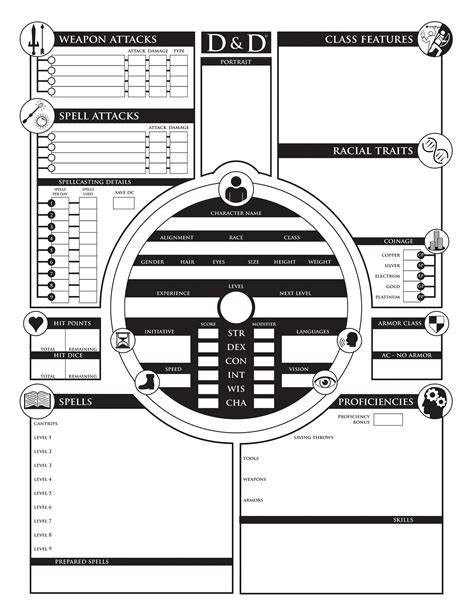 Dungeons And Dragons Character Sheet Printable