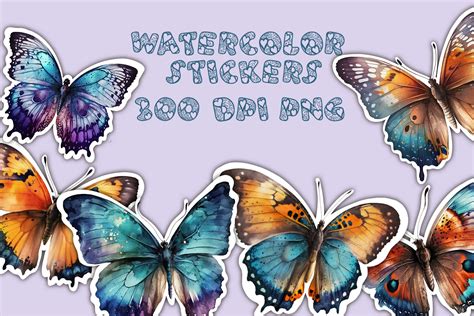 Delicate Watercolor Butterfly Stickers Graphic By Creativbylisova