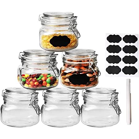 Amazon Comsaf Airtight Glass Canister Set Of With Lids Oz Food