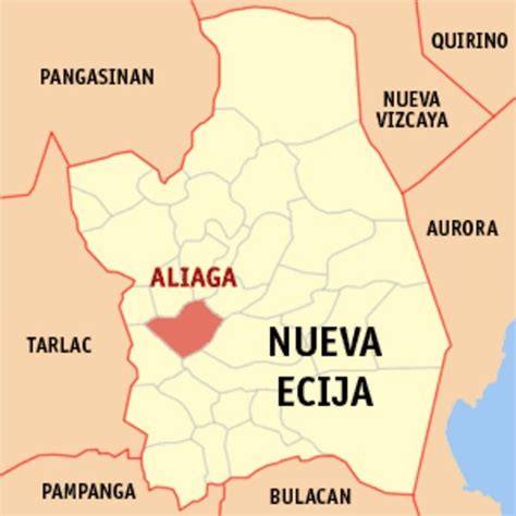 Map Of Nueva Ecija Showing The Location Of Aliaga In 2024 Aliaga Map