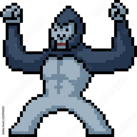 vector pixel art gorilla - Buy this stock vector and explore similar ...