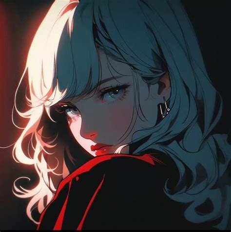 A Woman With Blonde Hair And Blue Eyes Looking Off To The Side In An Anime Scene