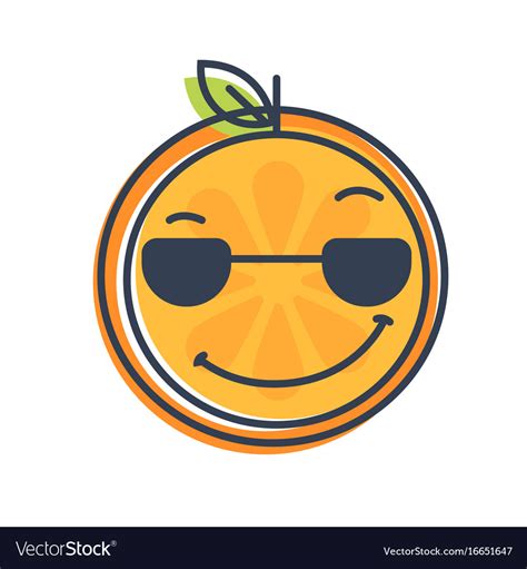 Emoji - cool orange with sunglasses isolated Vector Image