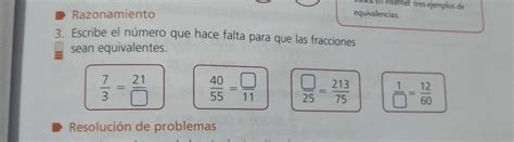 escribe el número que hace falta para que las fracciones sean