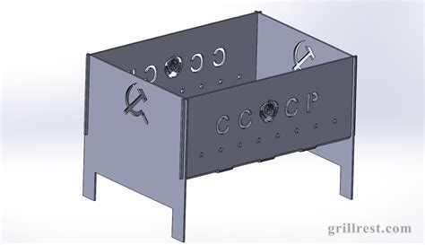 Скачать чертеж (схему) Мангала разборного переносного СССР 1.0