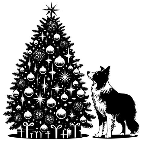 Border Collie Christmas Svg File For Cricut Silhouette Laser Machines