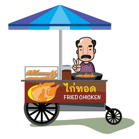 Thai food vendor street food fried chicken 19634735 PNG
