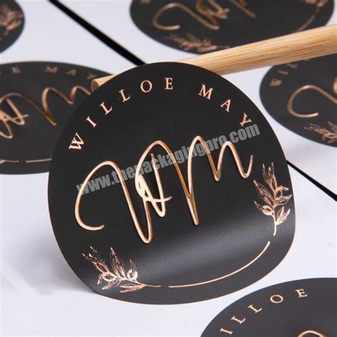 Custom Gold Silver Foil Hot Stamping Self Adhesive Sticker Vinyl Pvc Waterproof Printing Label