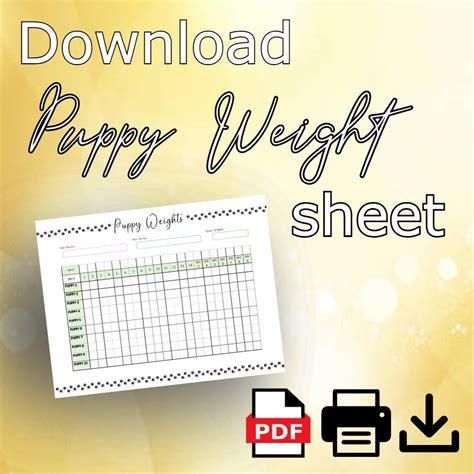 Puppy Weight Chart For Newborn Puppies Whelping Dog Birth Etsy