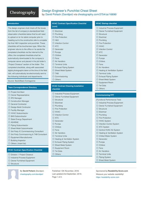 Civil Engineering Cheat Sheet