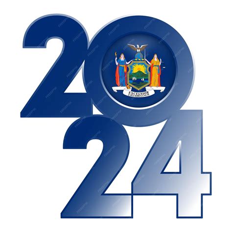 Premium Vector | 2024 banner with new york state flag inside vector