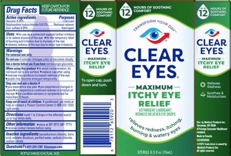 Clear Eyes Maximum Itchy Eye Relief Information Side Effects Warnings