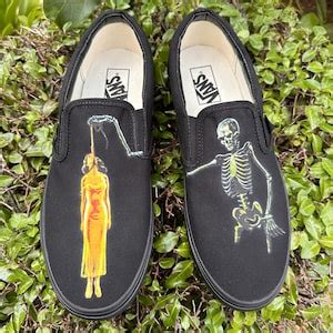 Horror Movie Skeleton Hanging Spooky Scary Halloween Custom Slip On