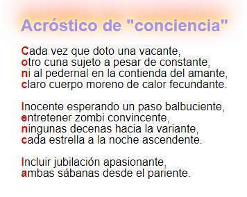 Por Favor Realiza Un Acrostico Con La Palabra Conciencia Que Sea