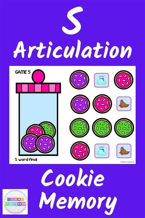 S Sounds Articulation Cookie Games Speech Therapy Activity Speech