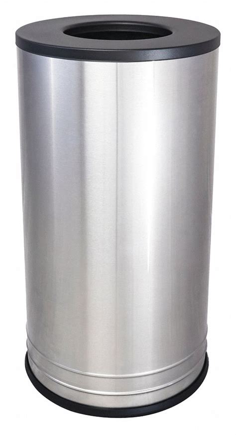 Tough Guy 18 Gal Round Trash Can Metal Silver 48l06948l069 Grainger