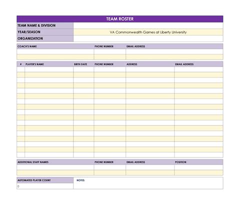 40 Roster Templates in Excel (for Team, Class, Baseball...)